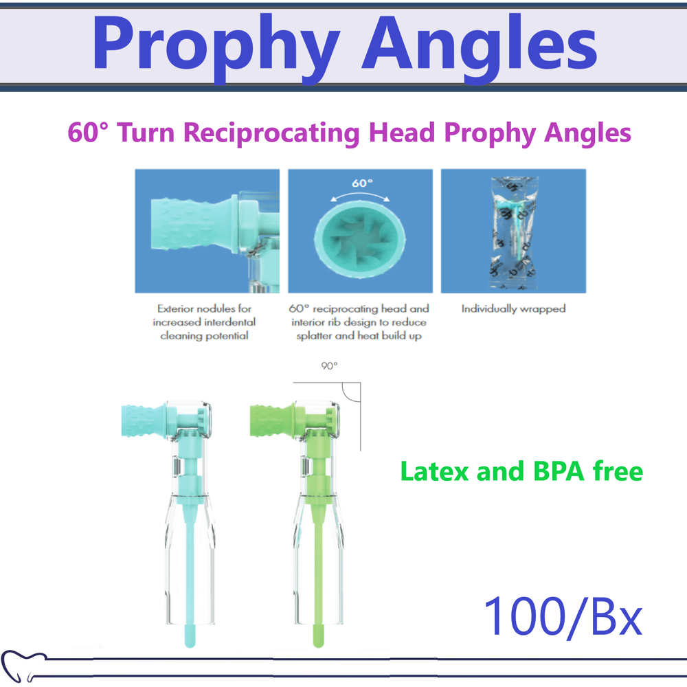 Dental Prophy Angles Soft Cup Regular Cup Classic 90° Head Prophy Angle, 100/Bx