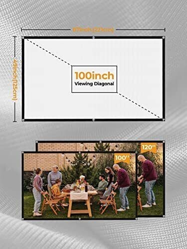 WEWATCH Simple Projection Screen 100 inch 16:9 Foldable Portable