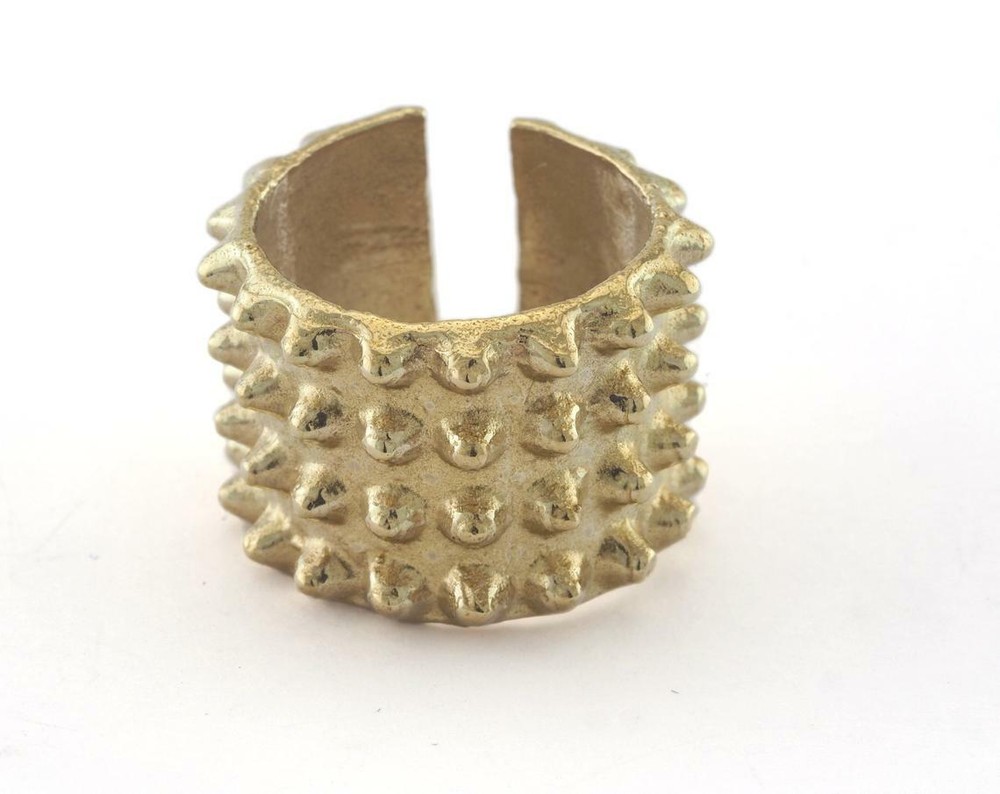 Dotted Adjustable Ring raw brass 16.5mm 6US innsize Adjustable 3331