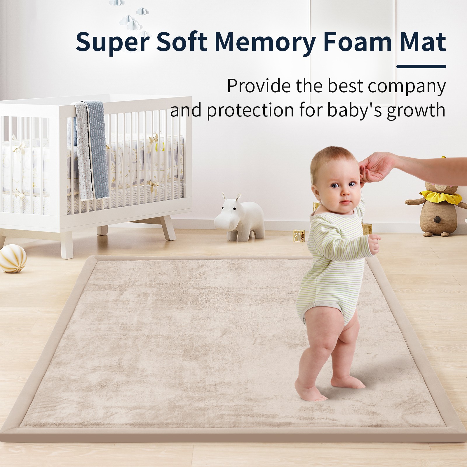79x118'' Thick Extra Large Baby Play Mat Memory Foam Nursery Rug for Crawling