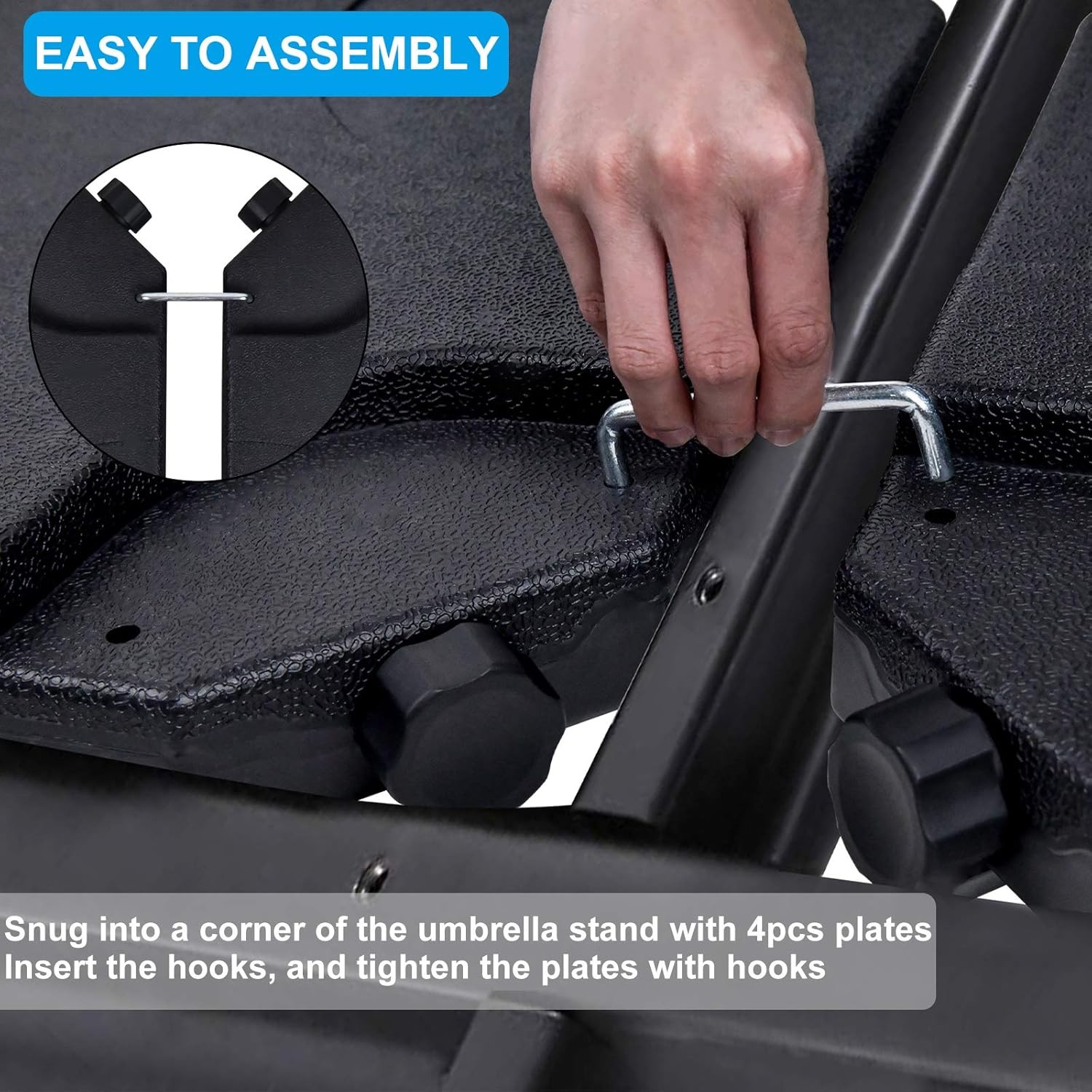 Patio Round/Square Umbrella Weighted Base Outdoor Heavy-Duty Table Market Stand