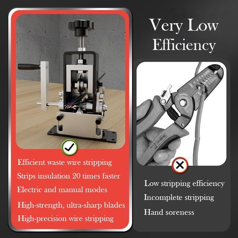 Maquina Para Pelar Cable Manual Taladro Alambre de Cobre 0.06 a 1" Pelacables