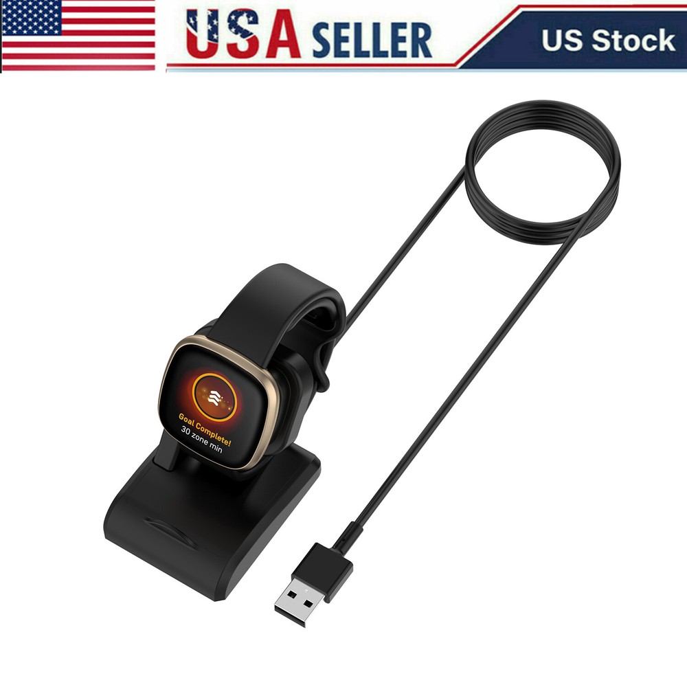 USB Charging Cable Charger Cradle Dock Replacement Fit Fitbit Versa 4/Sense 2