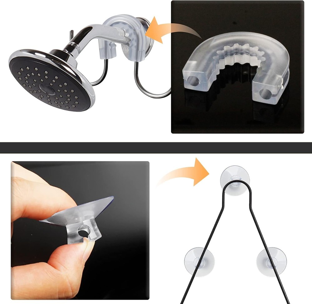 Bathroom Shower Caddy Connector with 2 Extra Strong Suction Cups Easy Attach