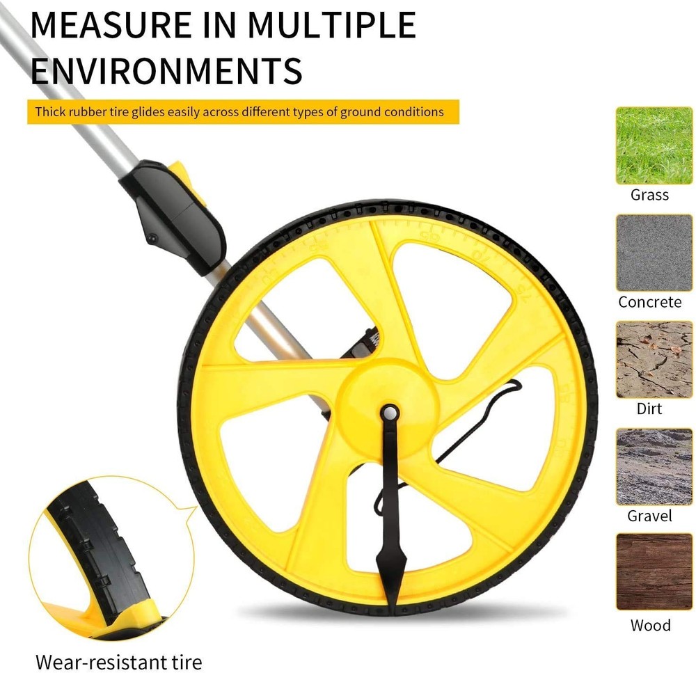Innovative 10,000m Measuring Wheel - Foldable Design with Backpack, Easy Reset