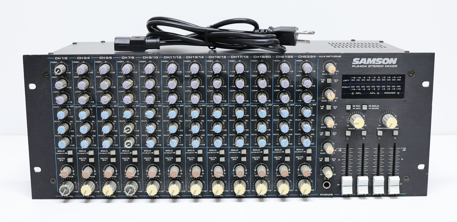 Vintage Samson PL 2404 24-Channel Stereo Line Rack Mount Mixer Working Tested