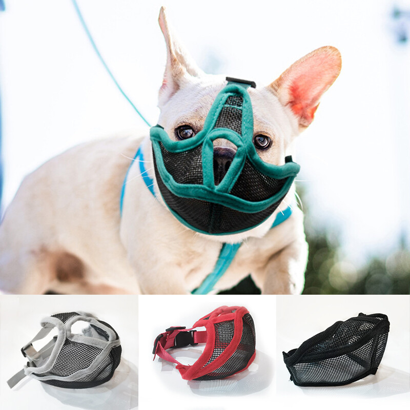 Dog Muzzle Anti Stop Bite Barking Chewing Mesh Mask Training Pet Small Lar