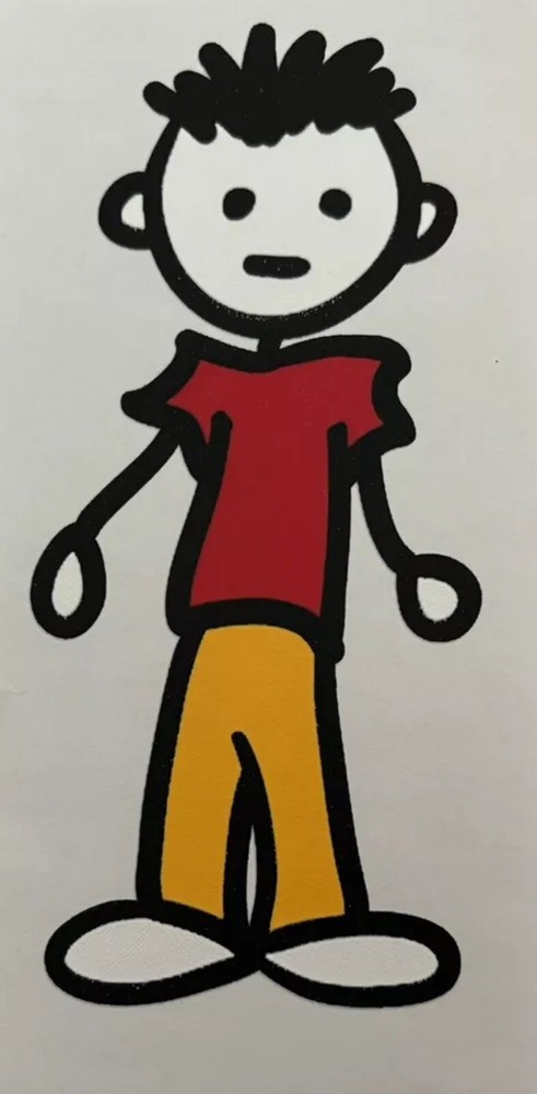 Original Vintage Cute Boy Mini Iron On Transfer
