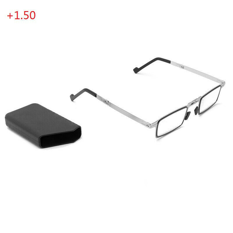 Men Ultra Light Titanium Material Screwless Foldable Anti-Blue Reading Glasses