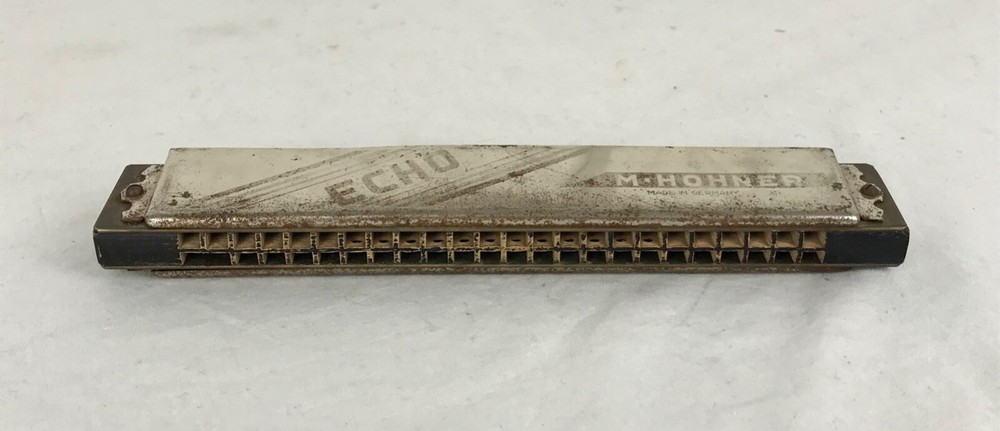 Two Hohner Harmonicas. Hohner Echo (C) & Blue Hohner (C)
