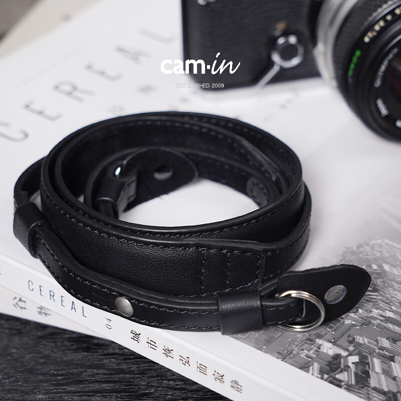 Cam-in Swift Leather Camera Strap with Adjustable Shoulder Pad & Neck Strap