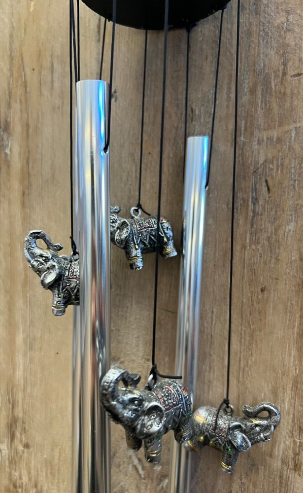 Thai Elephant Resin Windchime 22" x 3"
