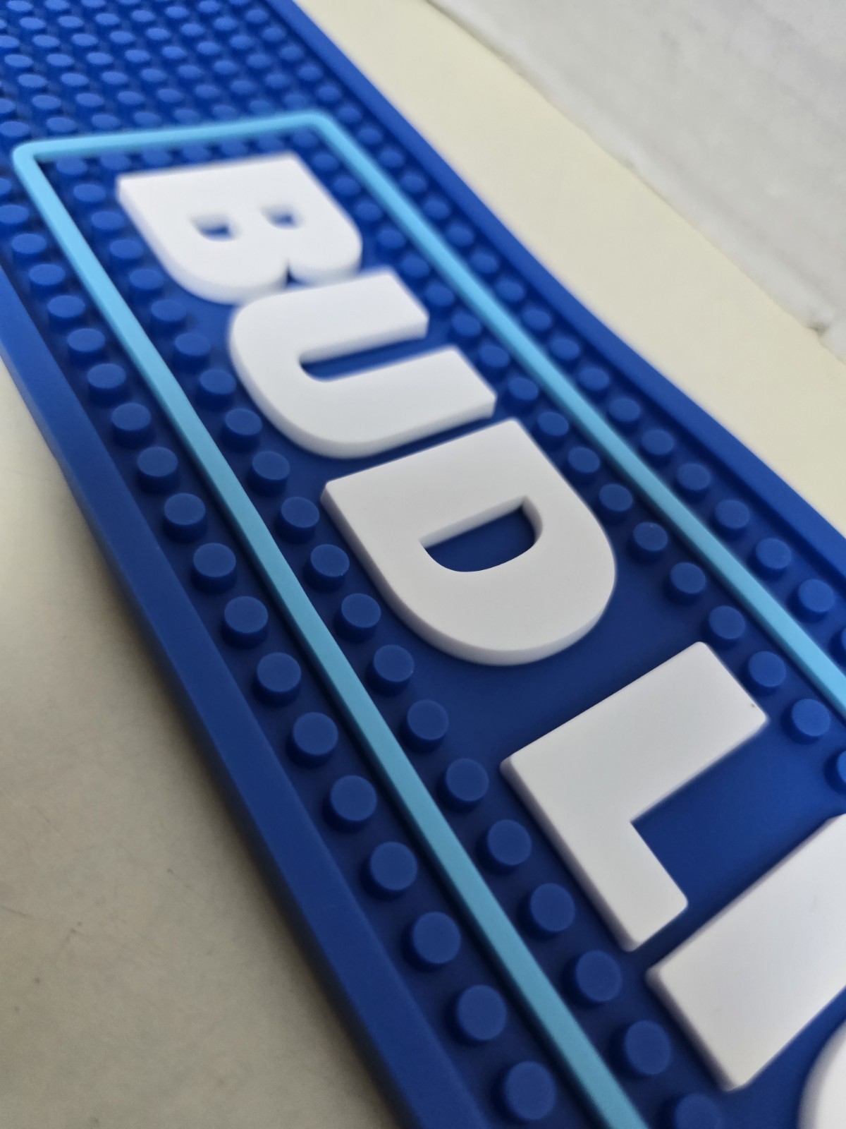 NEW Bud Light Beer Rubber Bar Spill Mat for Tap Kegerator Rail Spill Mat 24x3.25