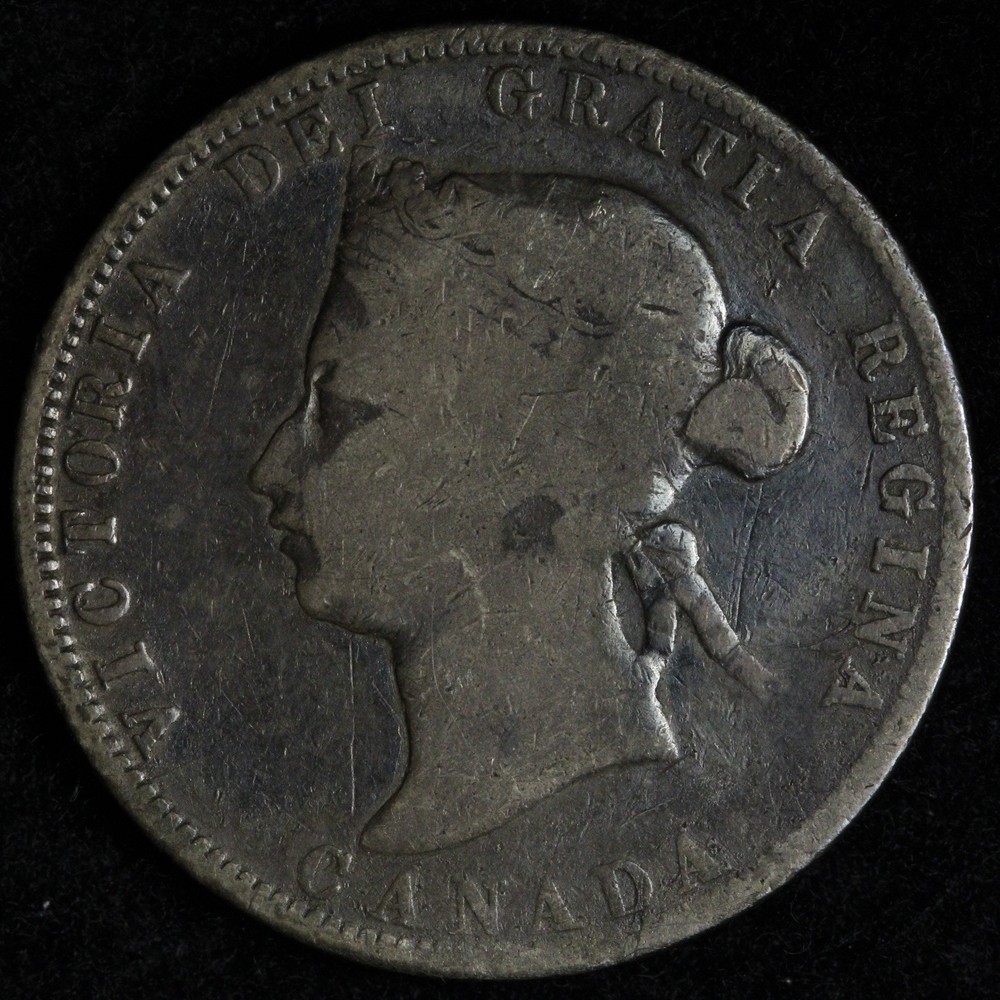 1872-H Canada SILVER Twenty Five Cents E303 VRUCH