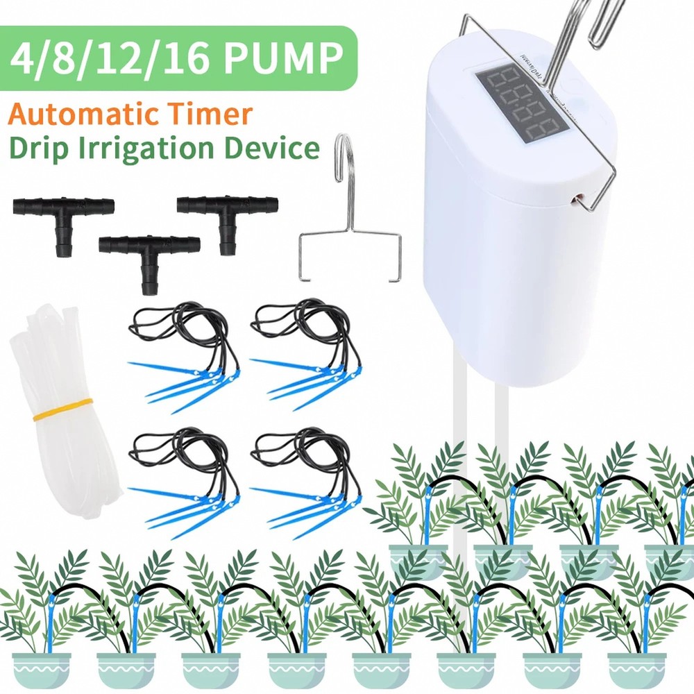 Automatic Drip Irrigation System With 4 8 12 Pump Kits Timer Watering Device