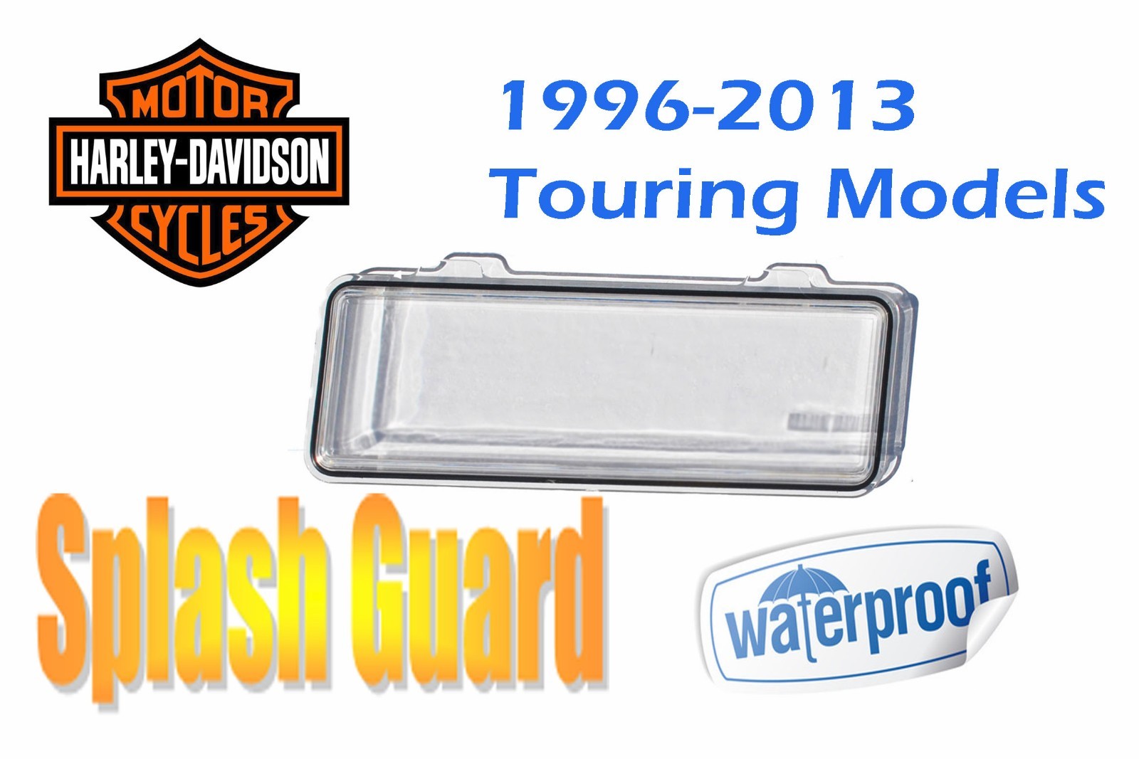Clear Single Din Radio Cover Marine Waterproof Splashguard Fits Harley Davidson