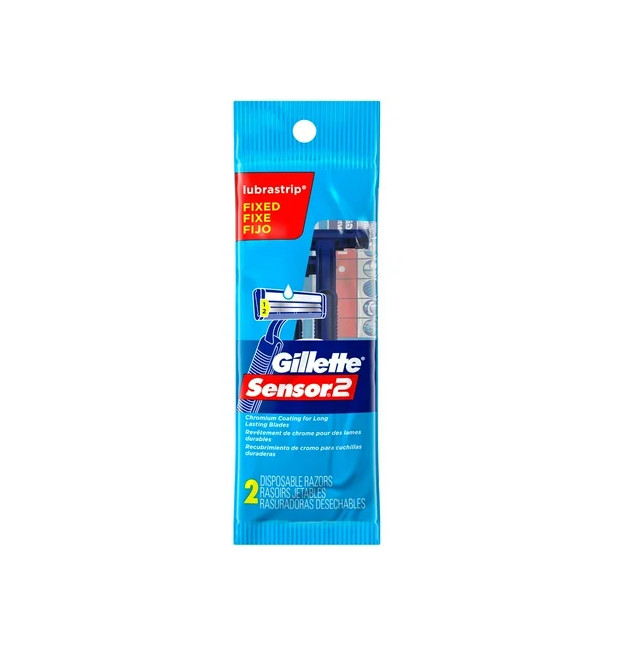 Pack 12 Gillette Sensor2 Plus Disposable Razor lubrastrip Pivot 2 count each