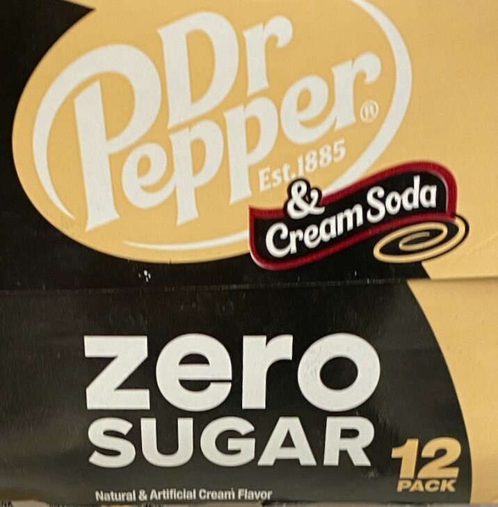 Dr Pepper & Cream Soda Zero Sugar Soda 12 pack