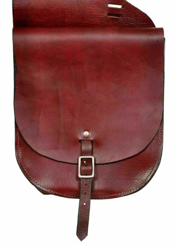Premium Leather Western Horse Saddle Bag .