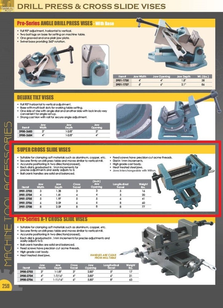 3" SUPER CROSS SLIDE VISE (3901-2703)