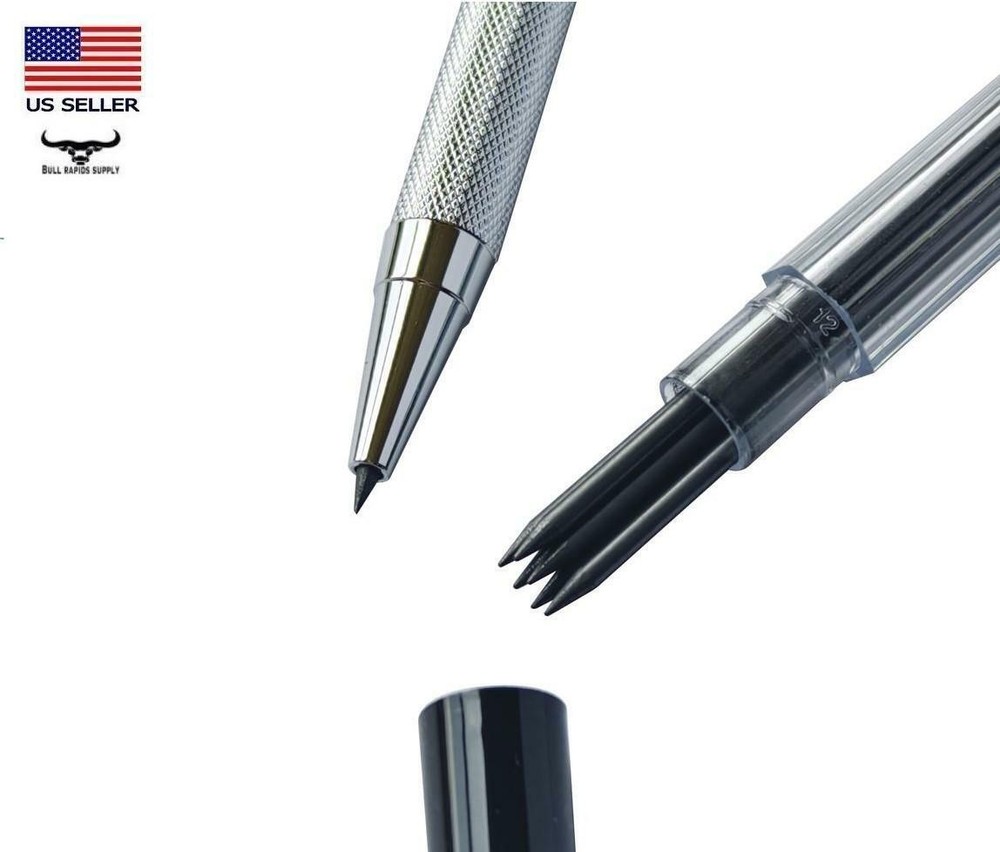 2mm Mechanical Drafting Pencil w/ (7) HB Medium Leads Architect Engineer Artist