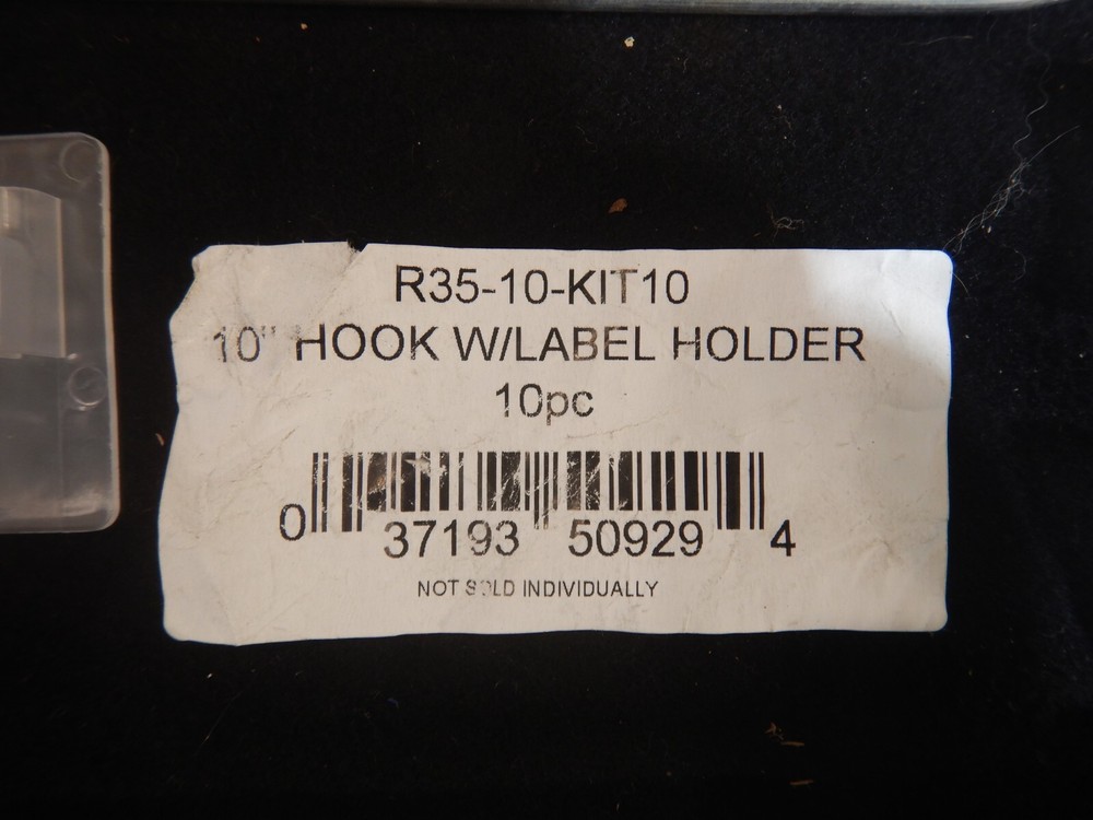 50 Pack 10" Hook with Label Holder for Pegboard Retail Display Use