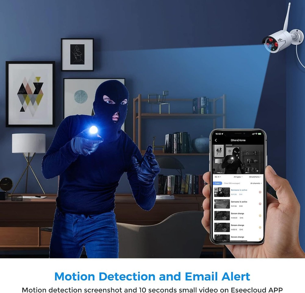 2K 3MP Outdoor WiFi Security Camera For Hiseeu Wireless Security Camera System