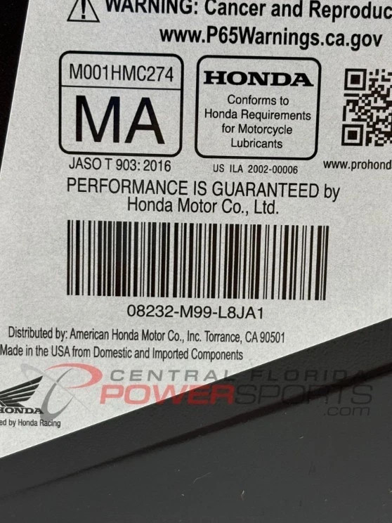 HONDA GN4 10W40 OIL - 5 QUART