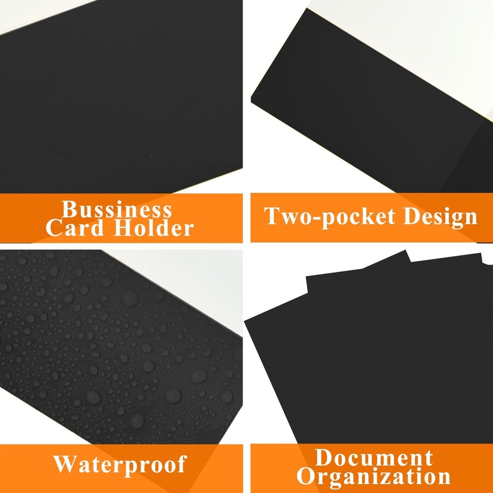 100Pcs Black Two-Pocket Heavyweight File Folder,Letter Size,Paper File Folder...