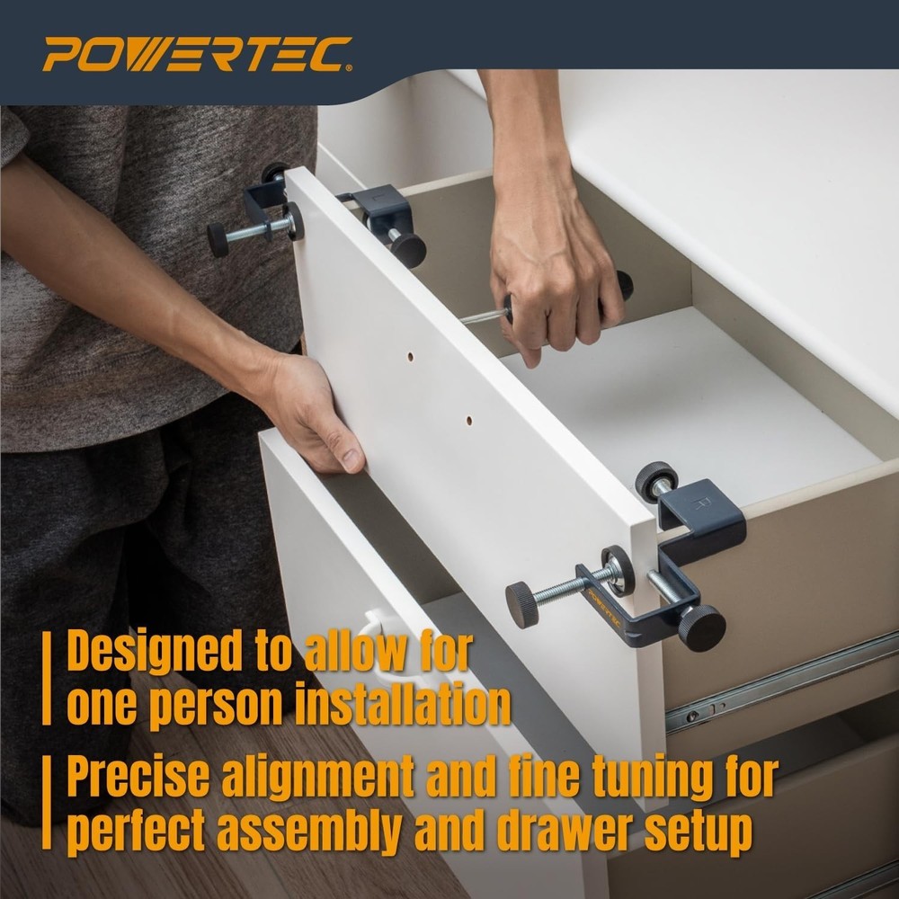 Heavy-Duty Cabinet Face Clamp Set for Accurate Drawer Front Alignment - 2 Pack