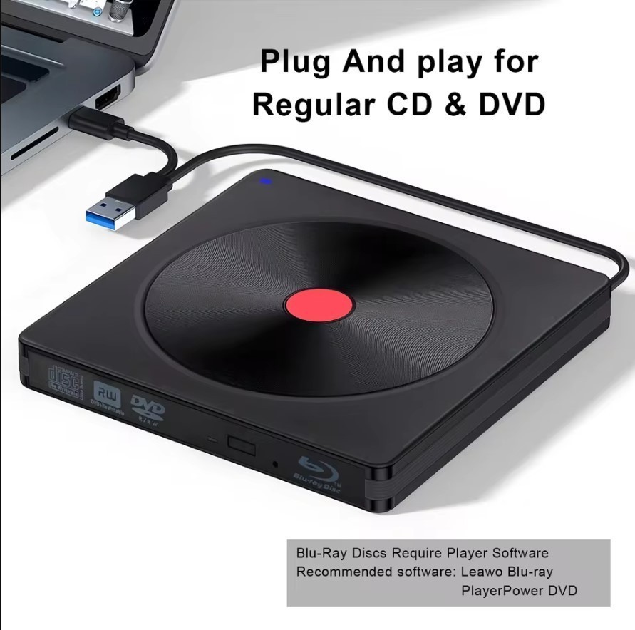 External Blu-ray Drive Portable USB 3.0 & Type-C BD Reader, DVD/CD Burner