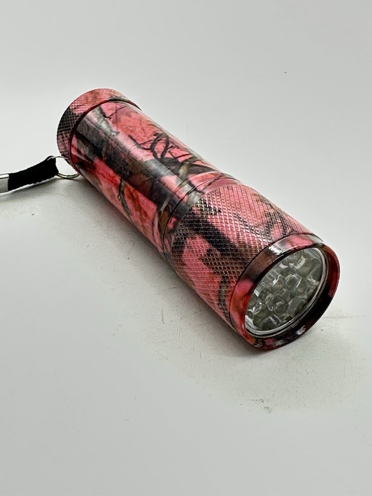 Pink Camo Laser LED Compact Flashlight 3 3/4”, With Batteries