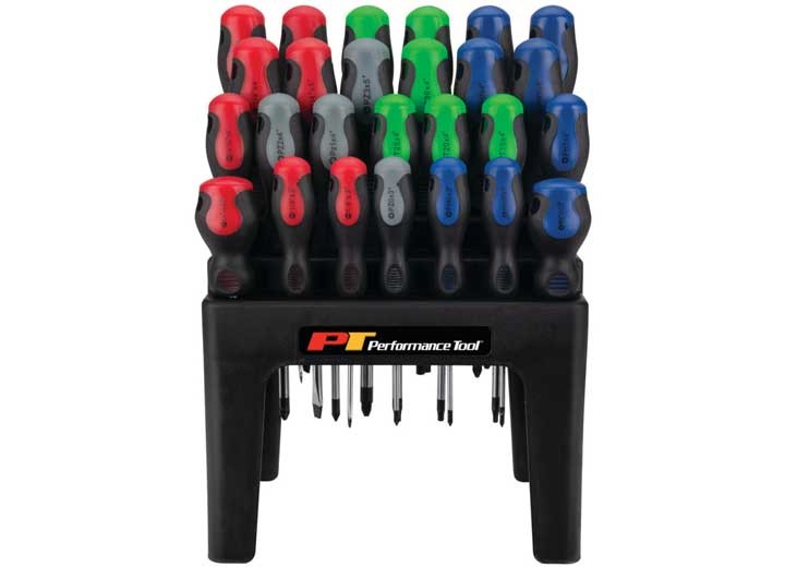 Performance Tool W1738 26pc Screwdriver Set w/Rack