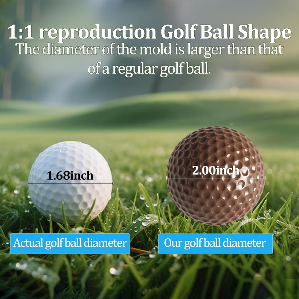 2" Golf Ball Ice Cube Silicone Mold with Lid, 9-Cavity for Drinks