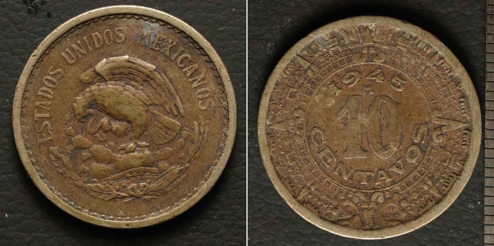 *Mexico Coin, 10 Centavos 1945 [E13319]8a8