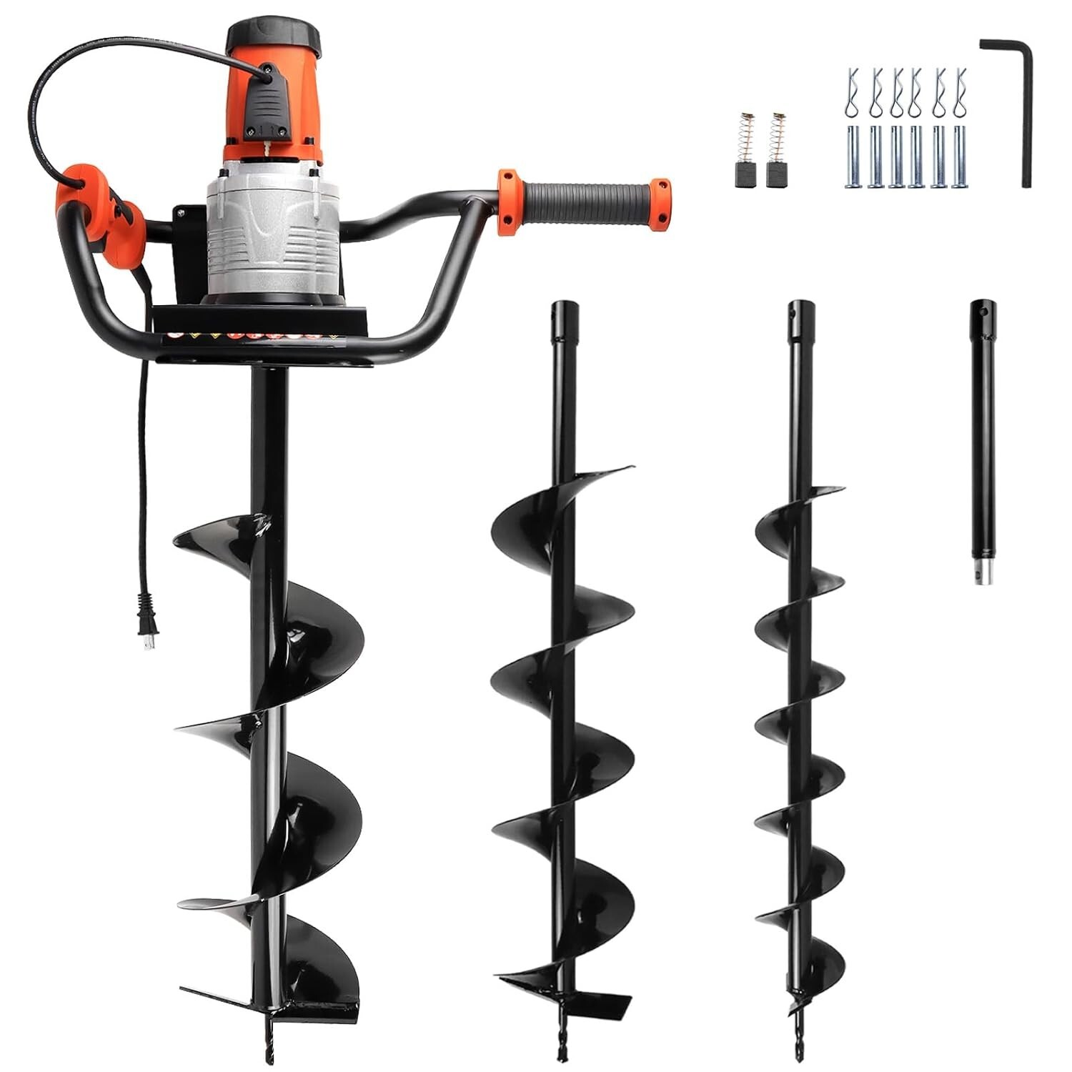 Electric Post Hole Digger with 4"+ 6"+8" Auger Bit for Quick Post Hole Digging