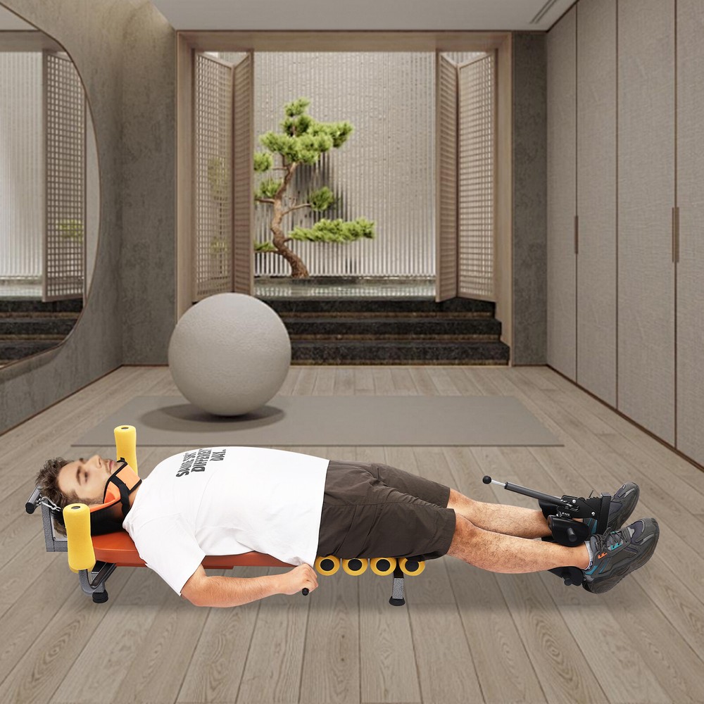 Back Lumbar Traction Stretch Bench Back Stretch Decompression Bench Moveable