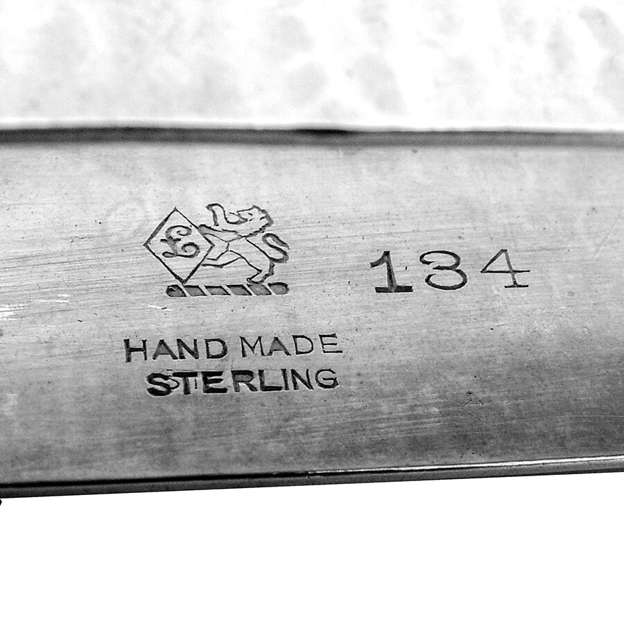 Large Hammered Napkin Ring Lebolt Sterling Mono M