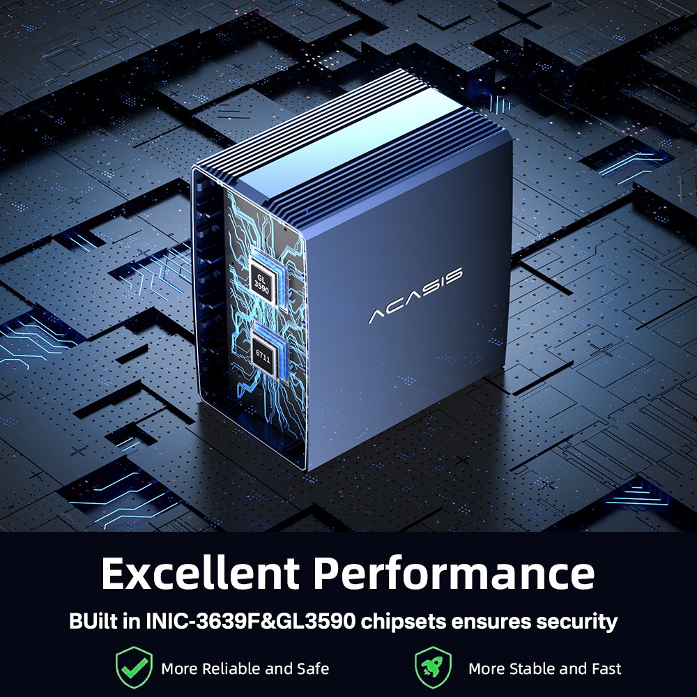 Acasis 4 Bay SAS/SATA to USB 3.0 Hard Drive Enclosure for 2.5/3.5 Inch HDD/SSD