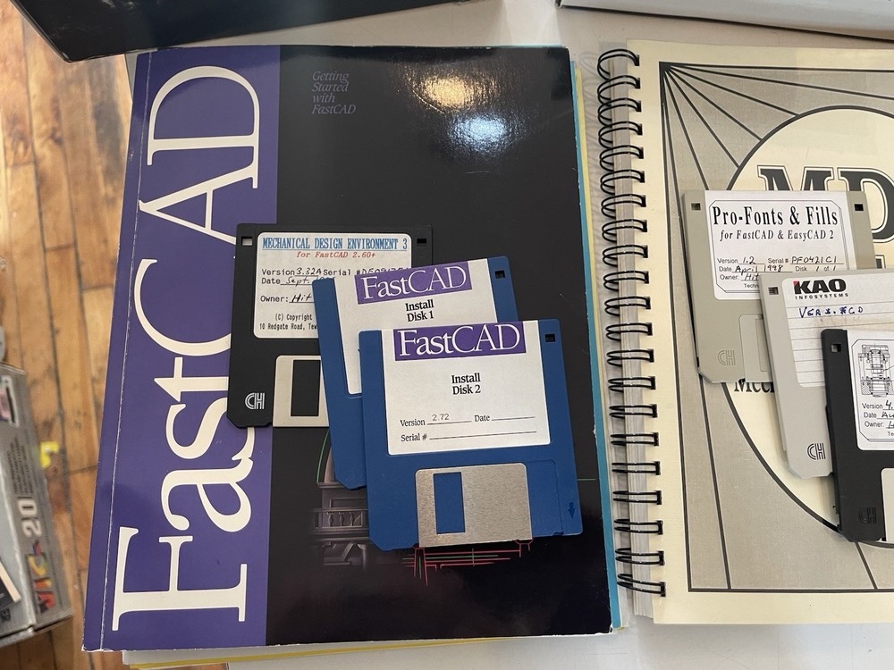 Vintage FastCAD Software 3.5” Floppies IBM PC Compatible