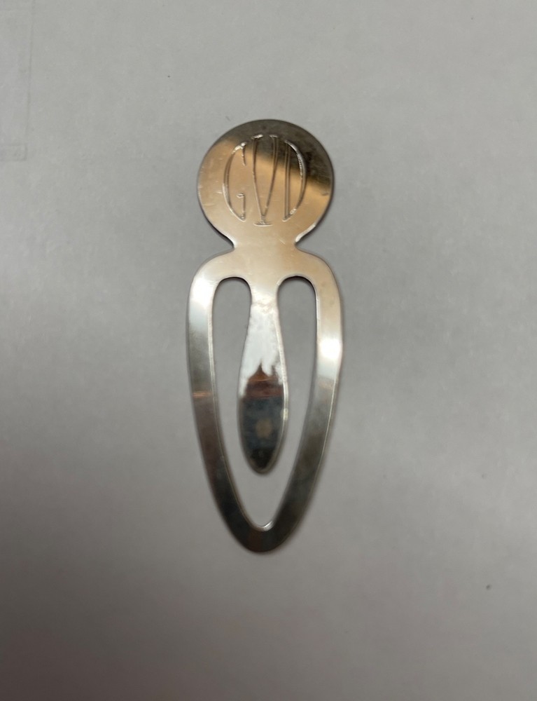 Sterling Silver Bookmark 3.46g 2-1/4” Mono "G V D"