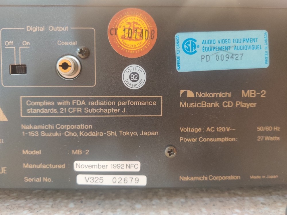 Nakamichi MB-2 | CD Transport / Player
