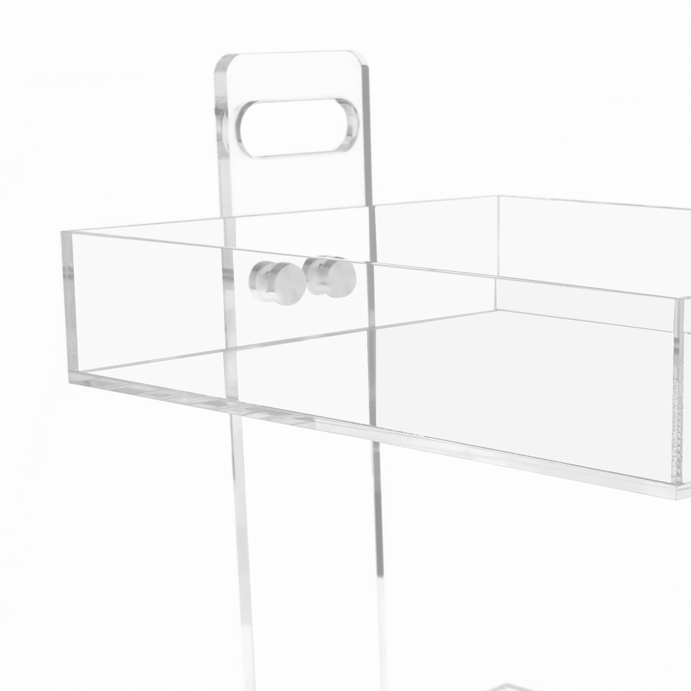 Clear Acrylic Double-Layer Side Table for Storage and Serving