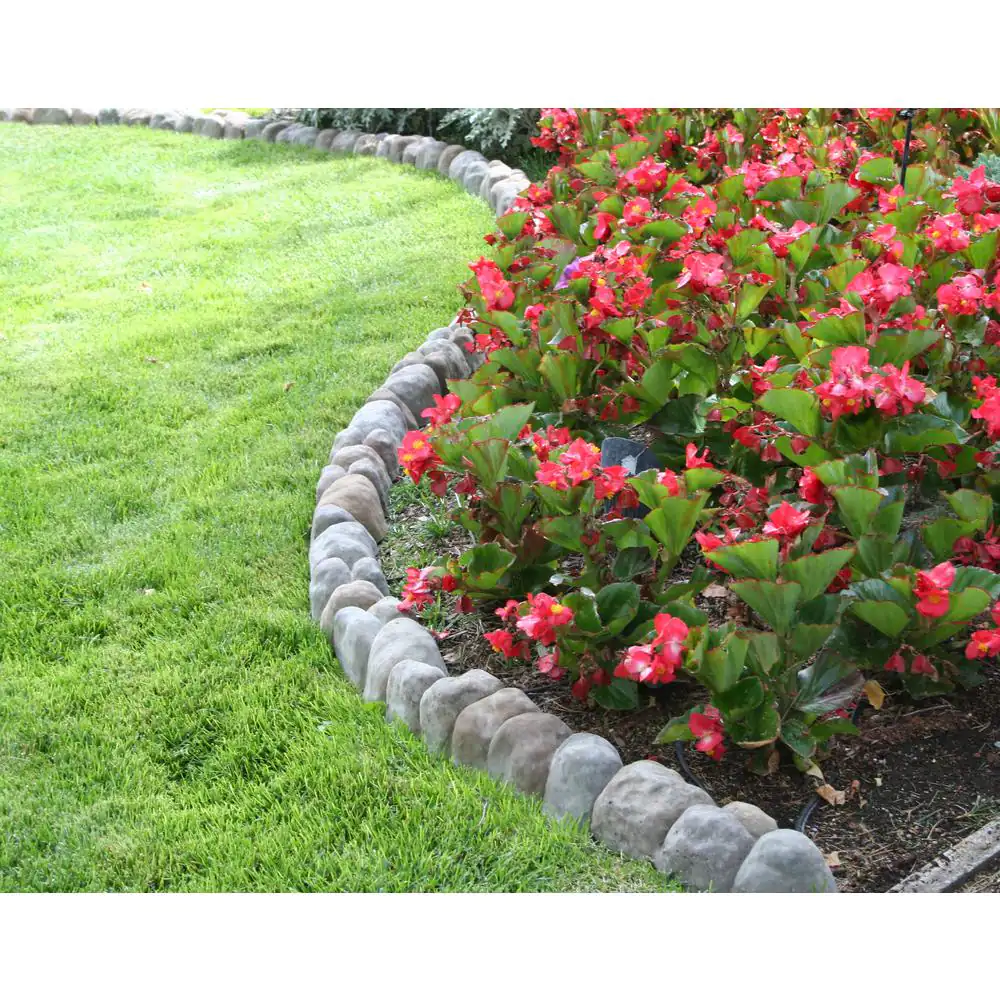 12 in. Concrete Rock Edging 10-Pack Lawn Garden Landscape Edge Border Tree Rings