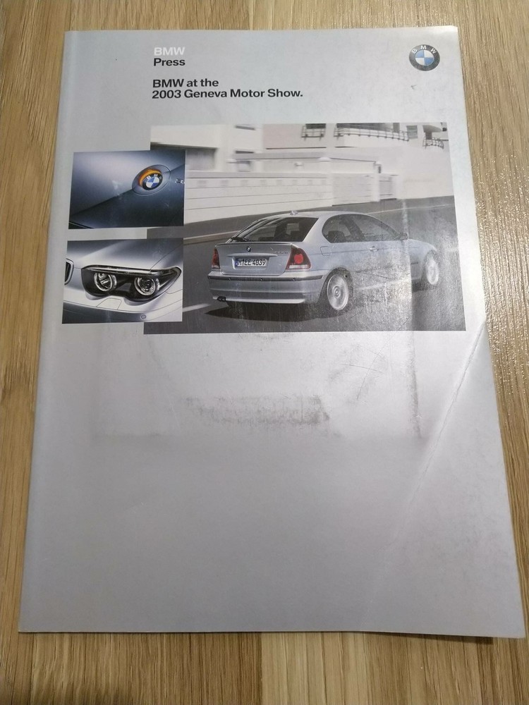2003 BMW Geneva Press Folder CD Brochure Prospekt ENG Edition