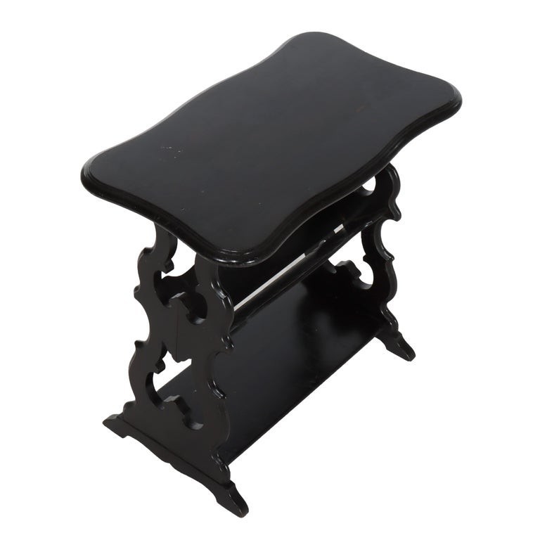 Ebonized Cherry Cut Out Side Table C1900