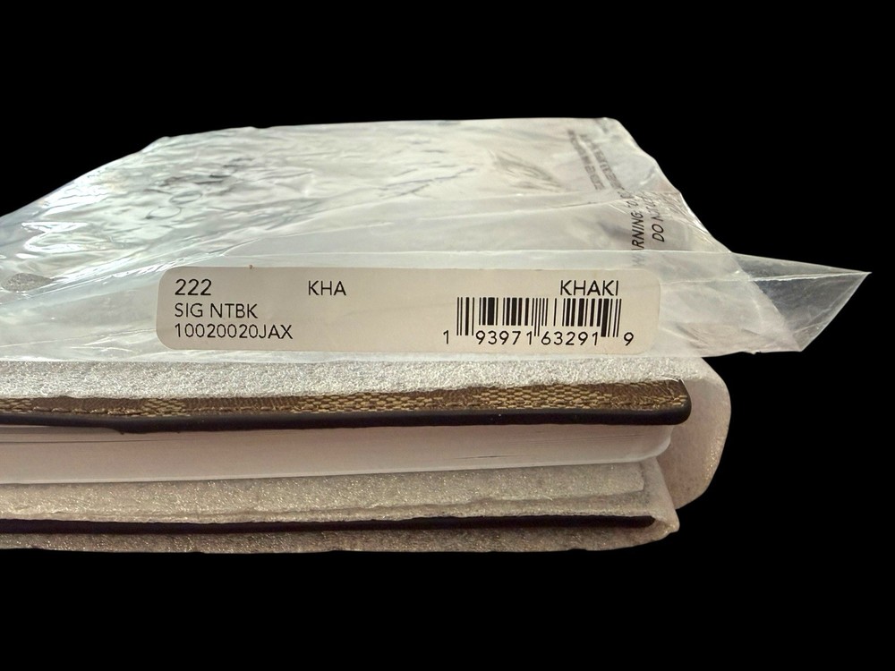 COACH Signature Canvas Notebook, Planner, Journal Khaki
