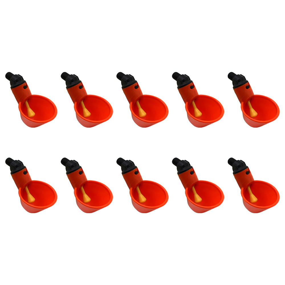 10 Pack Poultry Plastic Automatic Drinker Water Drinking Cups For Chicken Hen
