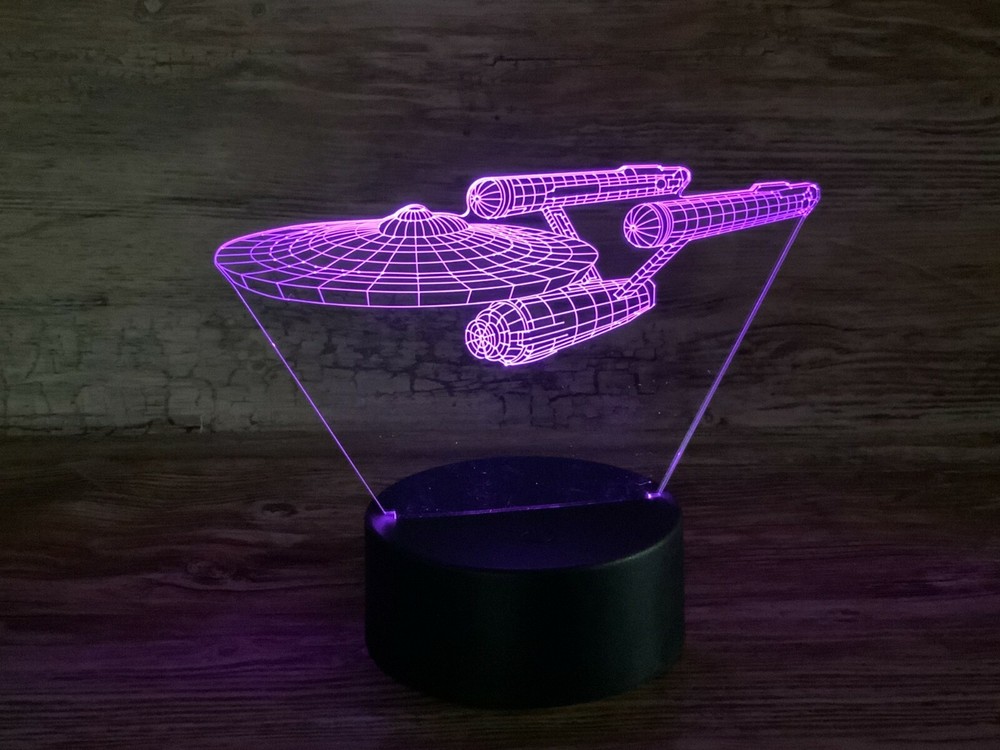 Star Trek Enterprise 3D LED Lamp, multi-function remote and Free Shipping