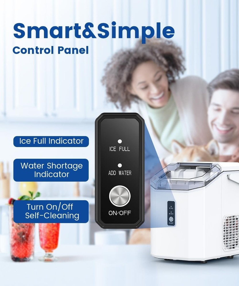 Countertop Ice Maker Machine with Handle, 34LBS/24H
